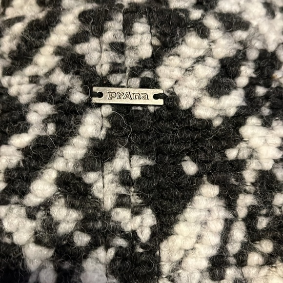 PRANA Women’s "Sakari" Jacket Oversized Wool Blend Knit Textured Black & White S - Picture 5 of 11